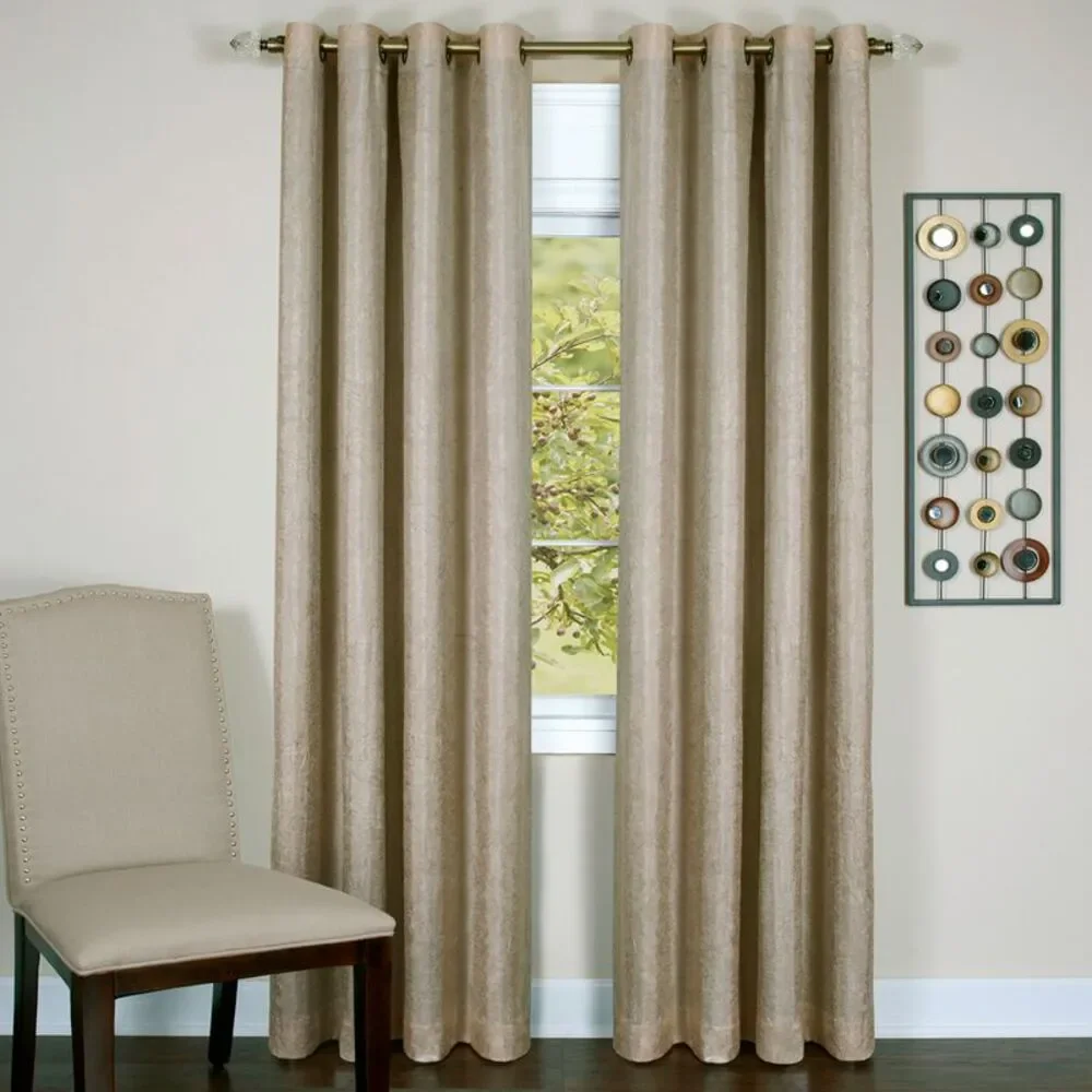 Achim Home Furnishing: Taylor Tan Solid Contemporary Blackout Window Curtain